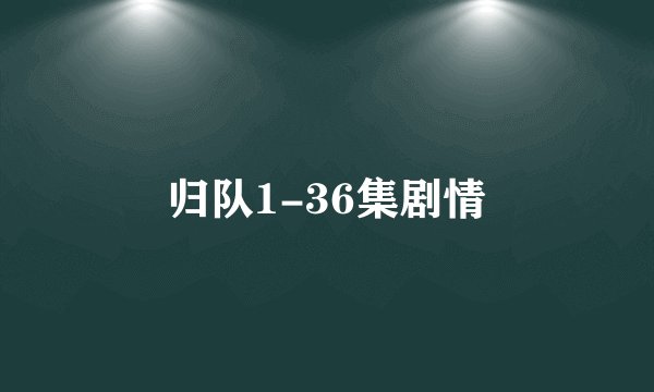 归队1-36集剧情