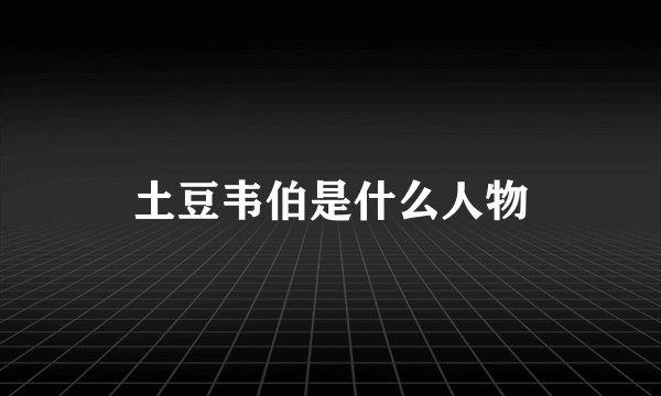 土豆韦伯是什么人物