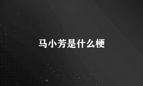 马小芳是什么梗