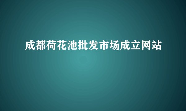 成都荷花池批发市场成立网站