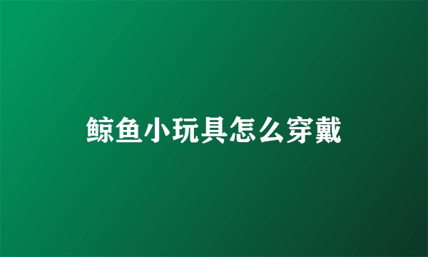 鲸鱼小玩具怎么穿戴