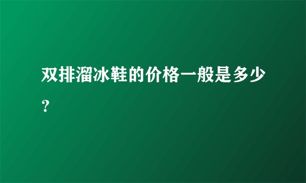 双排溜冰鞋的价格一般是多少？