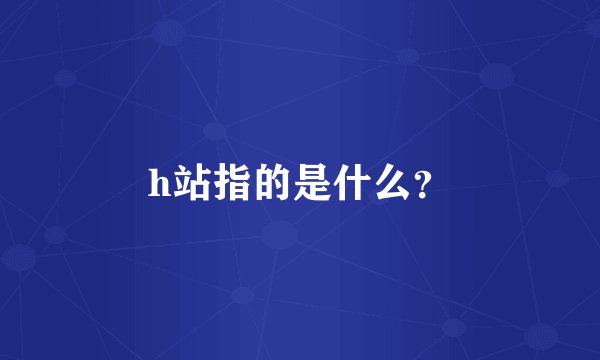 h站指的是什么?