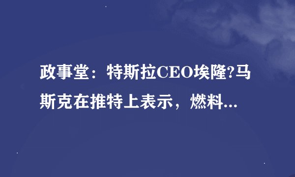 政事堂：特斯拉CEO埃隆?马斯克在推特上表示，燃料电池是“智商税”，你认同吗？