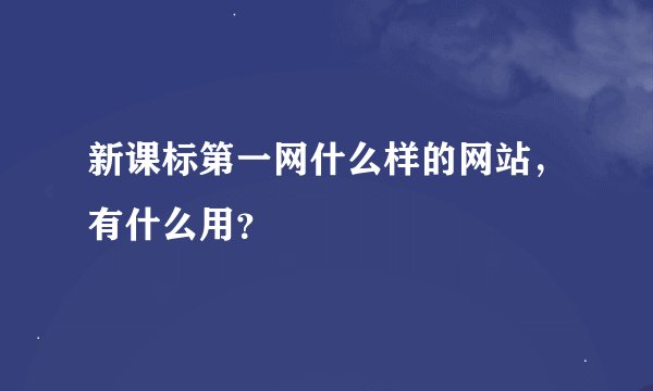 新课标第一网什么样的网站，有什么用？