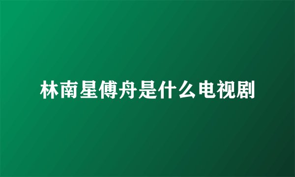 林南星傅舟是什么电视剧