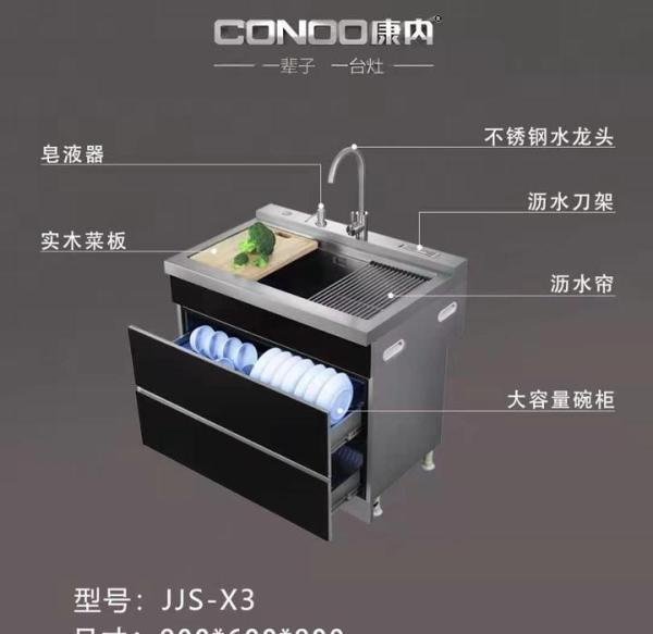 女子为不洗碗用西瓜皮装饭 康内集成水槽洗碗机了解下？