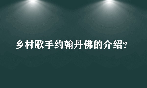乡村歌手约翰丹佛的介绍？