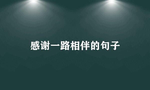感谢一路相伴的句子