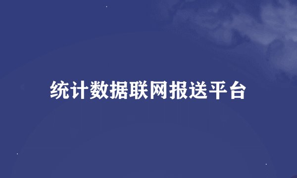 统计数据联网报送平台