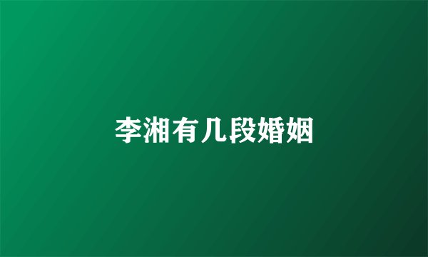 李湘有几段婚姻