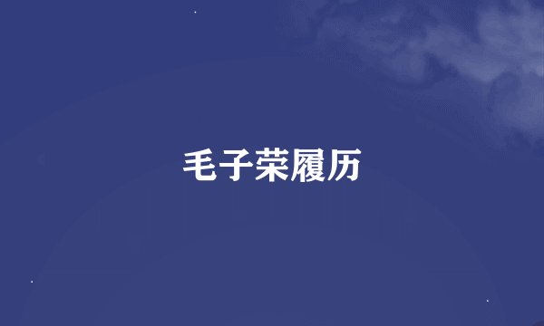 毛子荣履历