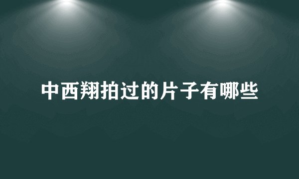 中西翔拍过的片子有哪些