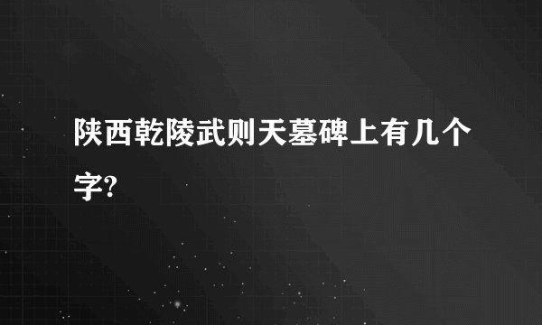 陕西乾陵武则天墓碑上有几个字?