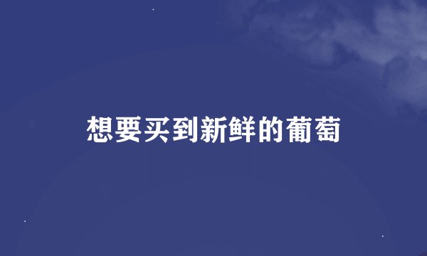 想要买到新鲜的葡萄