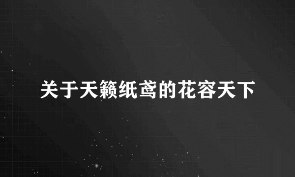 关于天籁纸鸢的花容天下