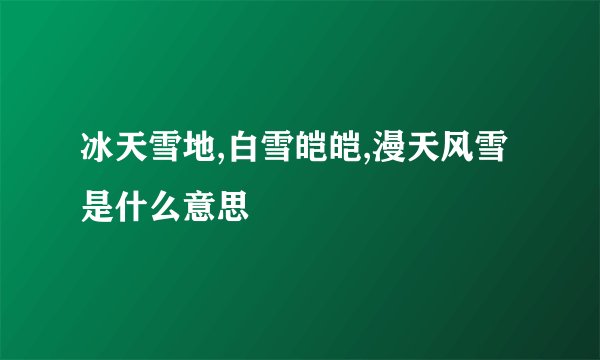 冰天雪地,白雪皑皑,漫天风雪是什么意思