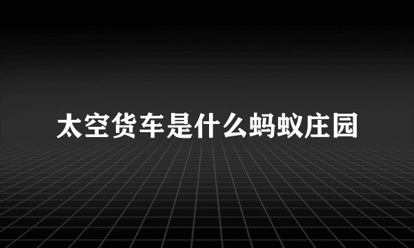 太空货车是什么蚂蚁庄园