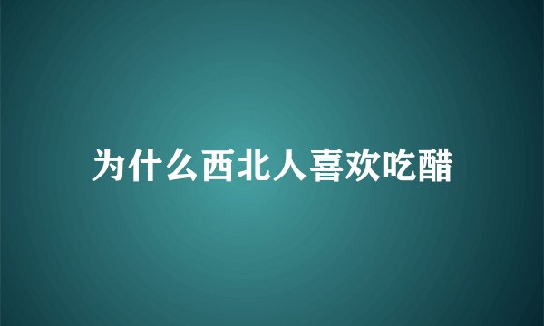 为什么西北人喜欢吃醋