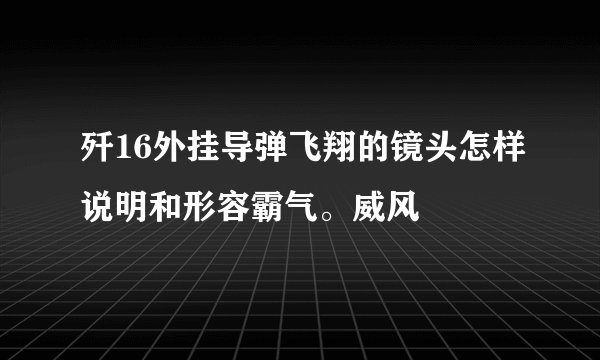 歼16外挂导弹飞翔的镜头怎样说明和形容霸气。威风