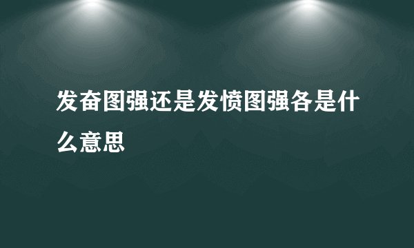 发奋图强还是发愤图强各是什么意思