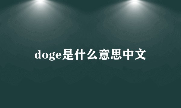doge是什么意思中文