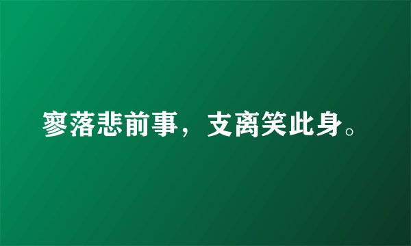 寥落悲前事，支离笑此身。