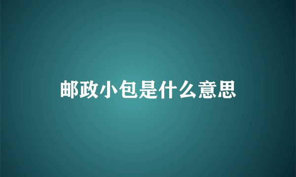 邮政小包是什么意思