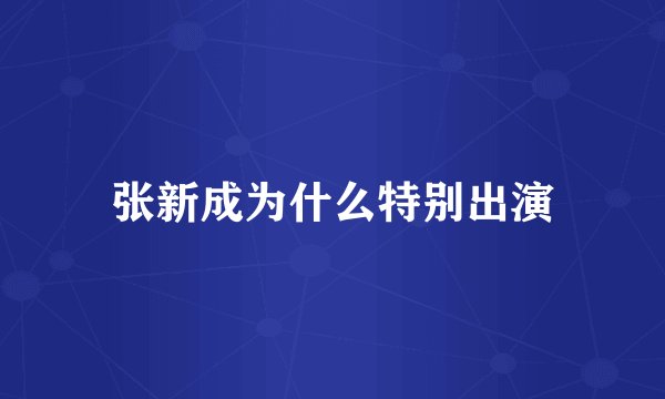 张新成为什么特别出演