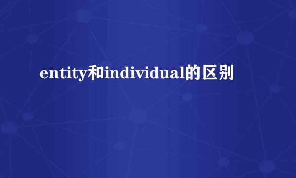 entity和individual的区别