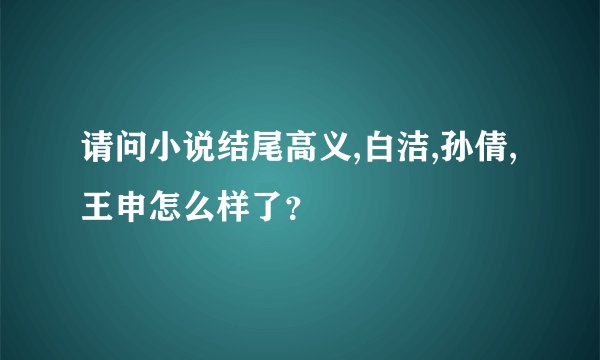 请问小说结尾高义,白洁,孙倩,王申怎么样了？