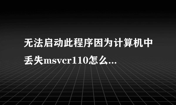 无法启动此程序因为计算机中丢失msvcr110怎么办?win10修复msvcr110的方法