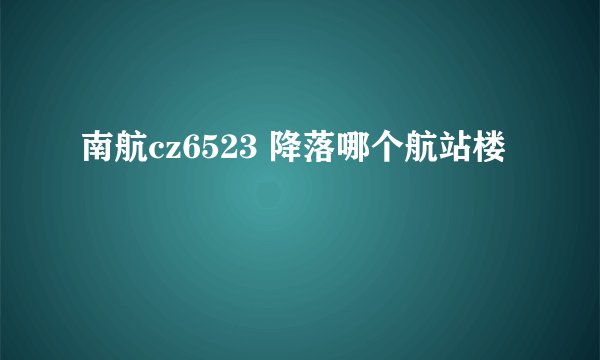 南航cz6523 降落哪个航站楼