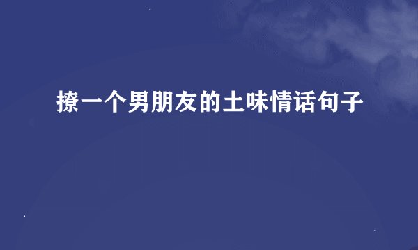撩一个男朋友的土味情话句子