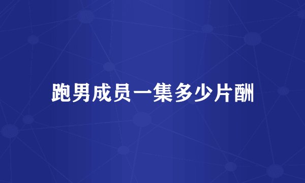跑男成员一集多少片酬