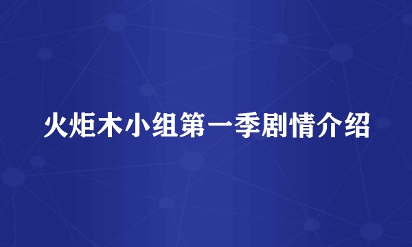 火炬木小组第一季剧情介绍
