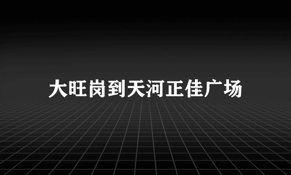 大旺岗到天河正佳广场