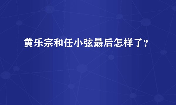 黄乐宗和任小弦最后怎样了？