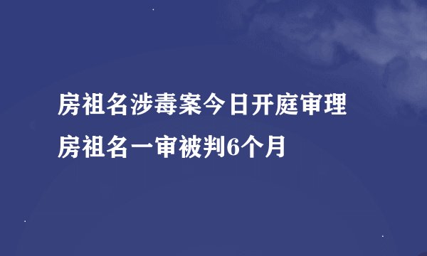 房祖名涉毒案今日开庭审理 房祖名一审被判6个月