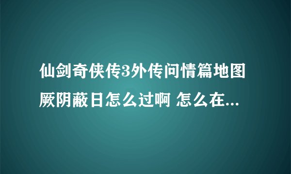 仙剑奇侠传3外传问情篇地图厥阴蔽日怎么过啊 怎么在绕圈子啊