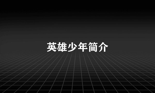 英雄少年简介