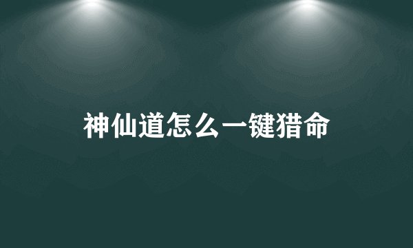 神仙道怎么一键猎命