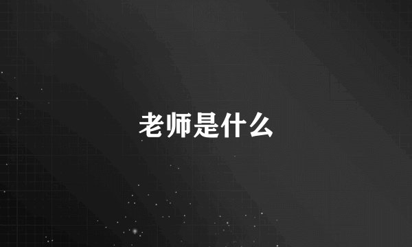 老师是什么
