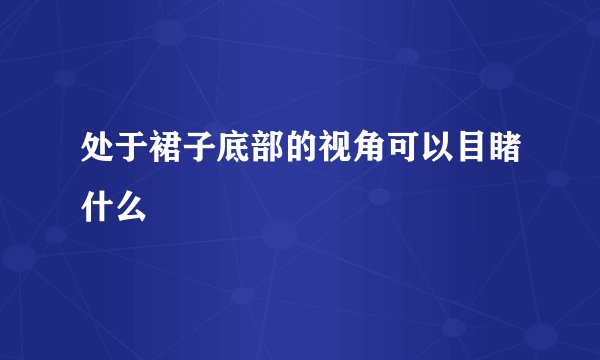 处于裙子底部的视角可以目睹什么