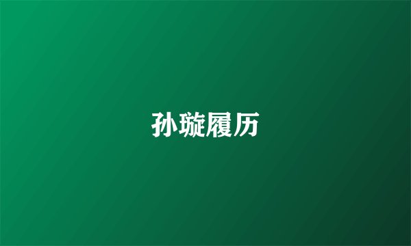 孙璇履历
