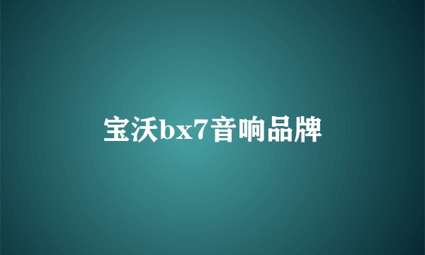 宝沃bx7音响品牌