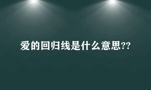 爱的回归线是什么意思??