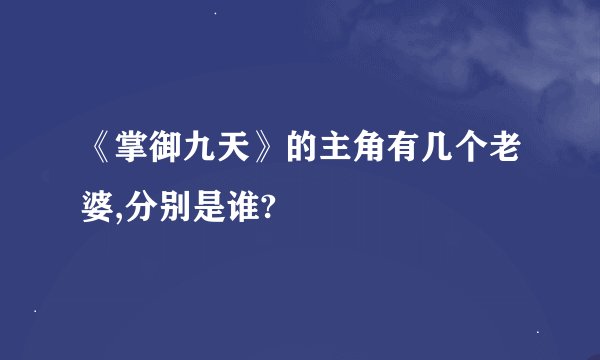 《掌御九天》的主角有几个老婆,分别是谁?