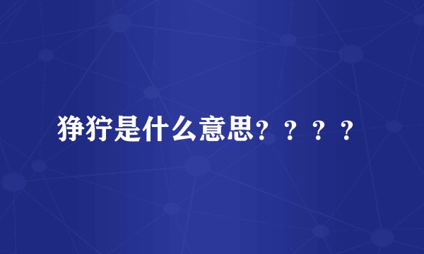 狰狞是什么意思????