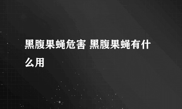 黑腹果蝇危害 黑腹果蝇有什么用